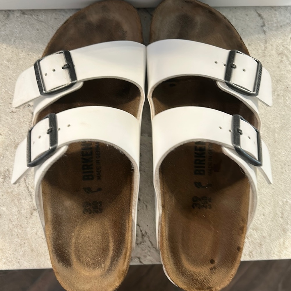 Birkenstock White Two-Strap Sandals